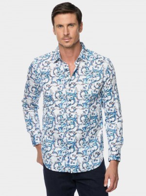 Robert Graham Acosta Long Sleeve Button Down Shirt Blauw | AP4853710