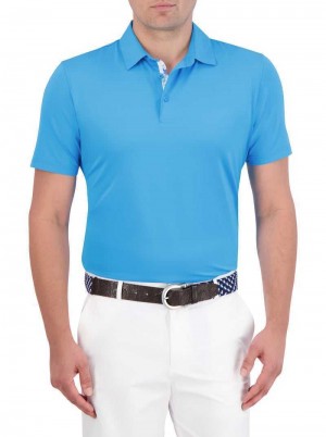 Robert Graham Axelsen Performance Polo Blauw | CK5862047