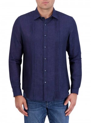 Robert Graham Baradero Long Sleeve Button Down Shirt Donkerblauw | QN2094876