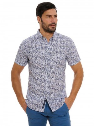 Robert Graham Bassel Short Sleeve Button Down Shirt Blauw | ZR7042586