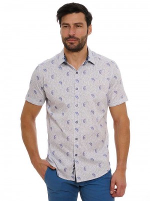 Robert Graham Belmond Short Sleeve Button Down Shirt Wit | HA6502437