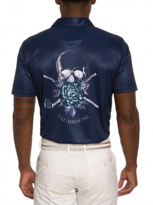 Robert Graham Blade Iron Performance Polo Donkerblauw | OJ5083924