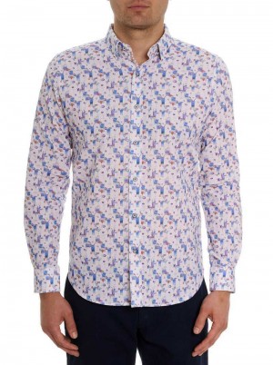 Robert Graham Blue Hawaiian Short Sleeve Button Down Shirt Tall Tall | JL3596082