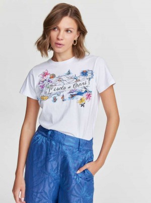 Robert Graham Capri Island T-shirt Wit | SV0234185