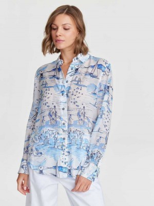 Robert Graham Carrie Shirt Blauw | UB5832749