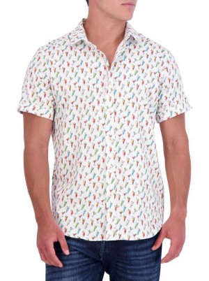 Robert Graham Cin Cin Short Sleeve Button Down Shirt Wit | YG5367104