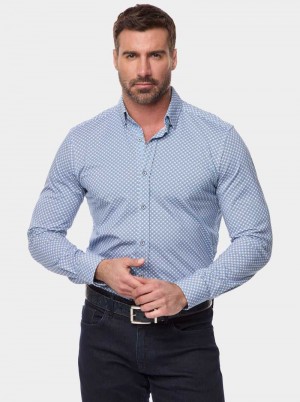 Robert Graham Conall Long Sleeve Button Down Shirt Blauw | MR3708651