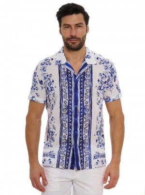 Robert Graham Corsica Short Sleeve Button Down Shirt Blauw | IU9537684