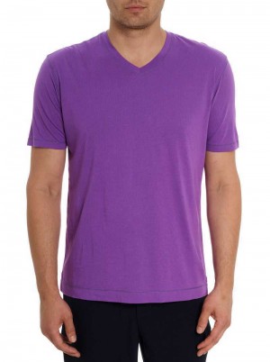 Robert Graham Eastwood T-shirt Grape | AU3849027