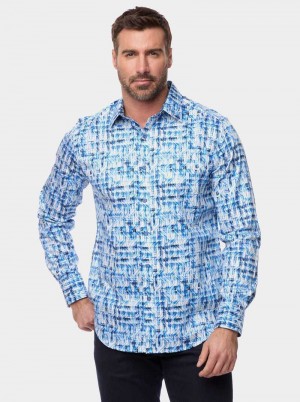 Robert Graham Erasmus Long Sleeve Button Down Shirt Blauw | HY4690728