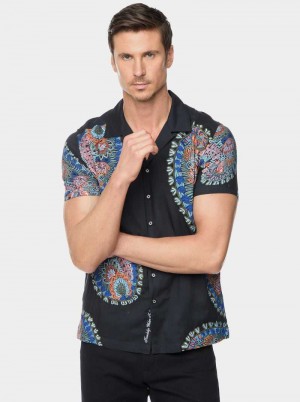 Robert Graham Goliath Short Sleeve Button Down Shirt Zwart | VM2603195