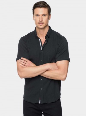 Robert Graham Hammond Short Sleeve Knit Shirt Zwart | FC0285361