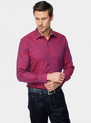 Robert Graham Highland Long Sleeve Button Down Shirt Berry | RS0978432