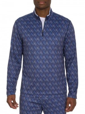 Robert Graham Iron Skull Long Sleeve Knit Donkerblauw | BJ7504613