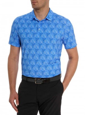 Robert Graham Iron Skull Performance Polo Periwinkle | KF0312798