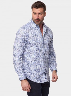 Robert Graham Kano Long Sleeve Button Down Shirt Blauw | OD1784059