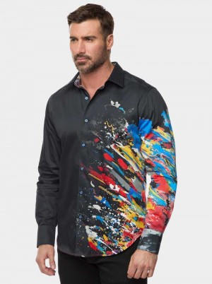 Robert Graham Knightsbridge Long Sleeve Button Down Shirt Zwart | XW2735864