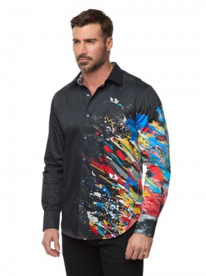Robert Graham Knightsbridge Woven Shirt Tall Zwart | EI7820193