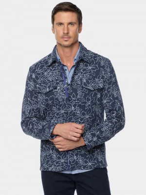 Robert Graham Kohan Long Sleeve Knit Jacket Donkerblauw | JS6931285