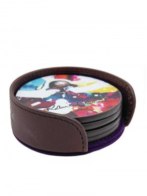 Robert Graham Leather Coasters In Valet Bruin | TM8647123