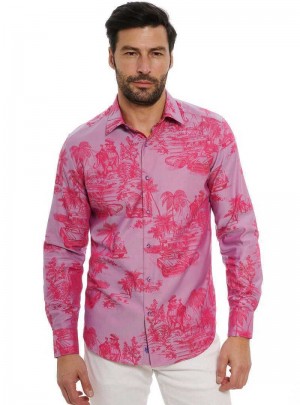 Robert Graham Limited Edition Endless Dreams Long Sleeve Button Down Shirt Big Roze | GN8564719