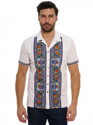 Robert Graham Limited Edition On Island Time Short Sleeve Button Down Shirt Wit | KP9780621