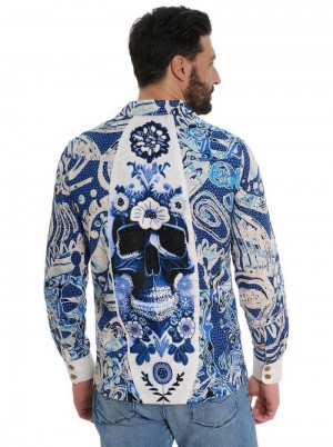 Robert Graham Limited Edition Surfin Skull Jacket Blauw | YE6918052