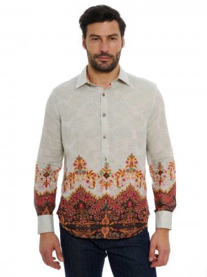 Robert Graham Limited Edition The Crown Jewel Long Sleeve Button Down Shirt Wit | FA9536712