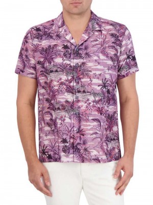 Robert Graham Makara Short Sleeve Button Down Shirt Lilac | HJ1963742