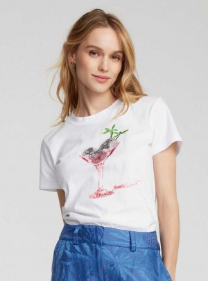 Robert Graham Martini Mix T-shirt Wit | BN4280675