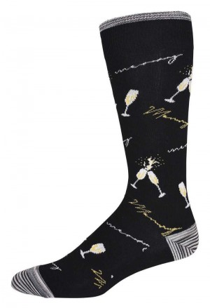 Robert Graham Merry & Cheers Sock Zwart | MV4591320