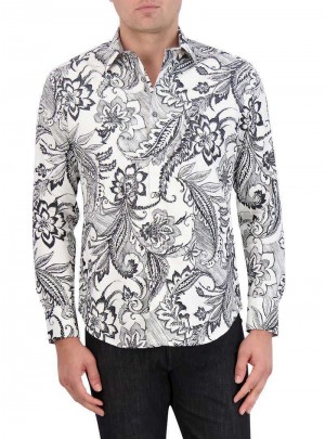 Robert Graham Nadeera Long Sleeve Button Down Shirt Wit | IJ1329086