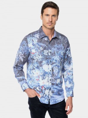 Robert Graham Nadine Long Sleeve Button Down Shirt Indigo | NI2846531