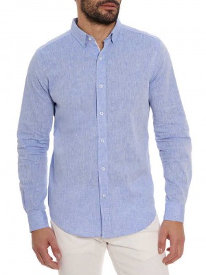 Robert Graham Palmer Long Sleeve Button Down Shirt Blauw | EI4935826