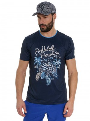 Robert Graham Pickle Sport Club T-shirt Donkerblauw | RX2635978