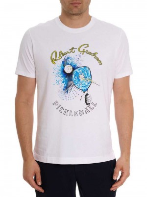 Robert Graham Pickleball Slap T-shirt Wit | ZA5218340