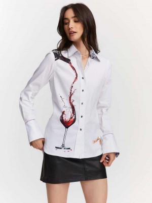 Robert Graham Pinot Noir Shirt Wit | PK2907843