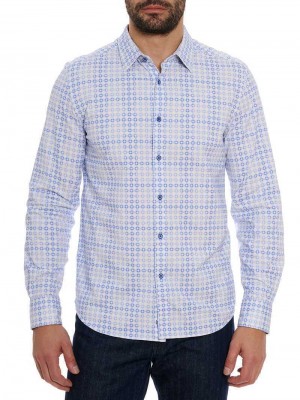 Robert Graham Port Of Call Motion Long Sleeve Knit Shirt Blauw | RV6579410