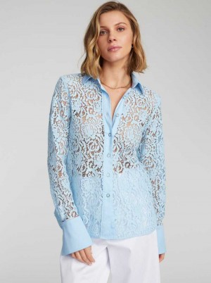 Robert Graham Priscilla Shirt Lichtblauw | ZW7906354