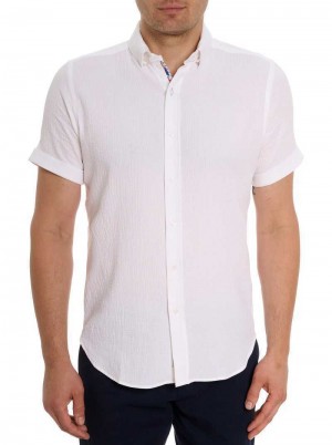 Robert Graham Reid Short Sleeve Button Down Shirt Wit | VY7065189