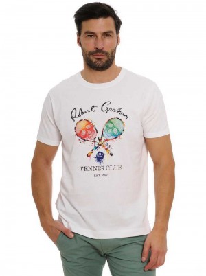 Robert Graham Rg Tennis Club T-shirt Wit | DR4896251