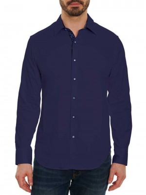 Robert Graham Righteous 2 Long Sleeve Button Down Shirt Donkerblauw | YX0193658