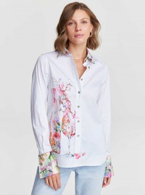 Robert Graham Rosé Bouquet Shirt Wit | XW5049621