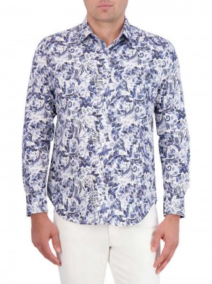 Robert Graham Santa Cruz Long Sleeve Button Down Shirt Blauw | JF5023819