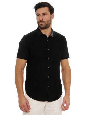 Robert Graham Sforza Short Sleeve Button Down Shirt Zwart | BX6514270