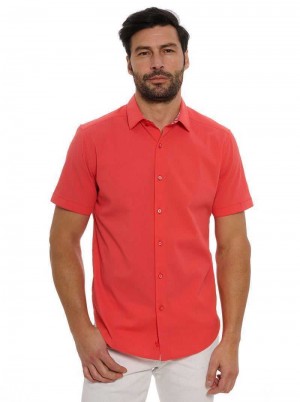 Robert Graham Shark Bite 2 Short Sleeve Button Down Shirt Koraal | BL8210365