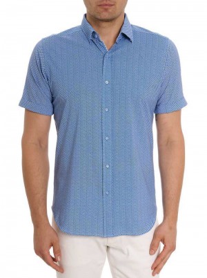 Robert Graham Shuler Motion Short Sleeve Knit Shirt Blauw | OE6795324