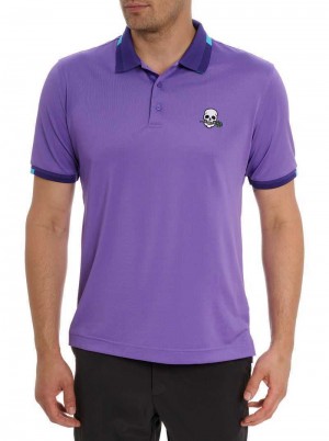Robert Graham Skull Rose Polo Paars | BG4381790