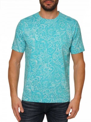 Robert Graham Swanson T-shirt Turquoise | FY6392750
