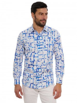 Robert Graham Triton Long Sleeve Button Down Shirt Tall Blauw | UI5280741